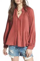 Women's Treasure & Bond Pleated Peasant Top, Size - Brown