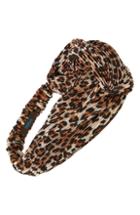 Tasha Leopard Print Turban Head Wrap, Size - Brown