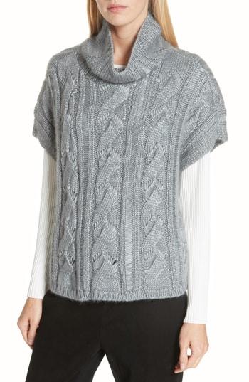 Women's Eileen Fisher Cable Knit Sweater, Size /x-small - Grey