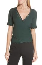 Women's Jonathan Simkhai Zigzag Trim Top - Green