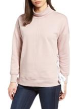 Women's Gibson Side Tie High Neck Sweatshirt - Pink