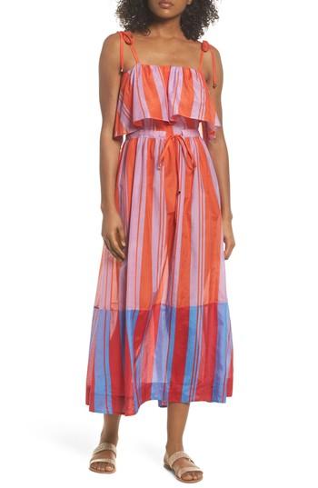 Women's Diane Von Furstenberg Ruffle Cover-up Maxi Dress, Size - Orange