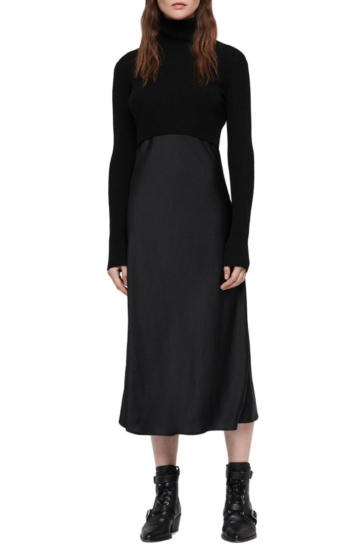 Women's Eliza J Tie Neck Fit & Flare Dress - Blue