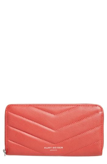 Women's Kurt Geiger London Zip Around Leather Wallet - Red