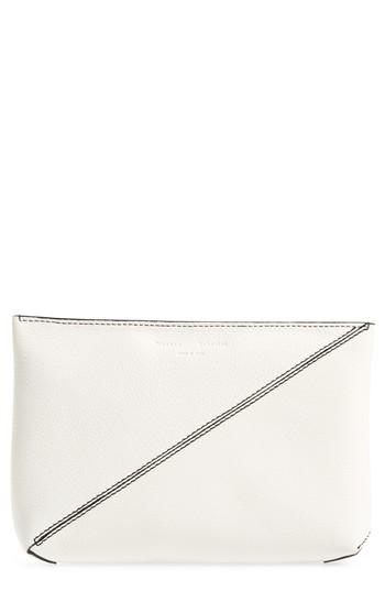 Women's Proenza Schouler Diagonal Zip Leather Pouch - White