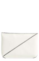 Women's Proenza Schouler Diagonal Zip Leather Pouch - White