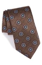 Men's Nordstrom Men's Shop Medallion Silk Tie, Size - Brown