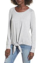 Women's Socialite Tie Front Sweatshirt - Grey