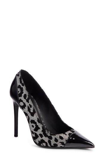 Women's Balmain Daphne Leopard Print Pointy Toe Pump Eu - Black