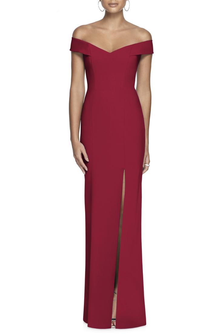 Women's Dessy Collection Off The Shoulder Crossback Gown (similar To 14w) - Red