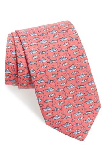 Men's Vineyard Vines Coastal Fishing Silk Tie, Size - Pink