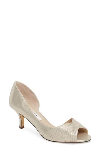 Women's Nina Contesa Open Toe Pump .5 M - Metallic