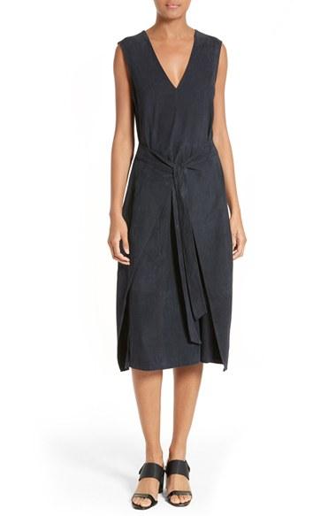 Women's Frame Tie Front Suede Dress
