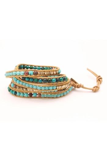 Women's Nakamol Design Beaded Stone & Metal Wrap Bracelet