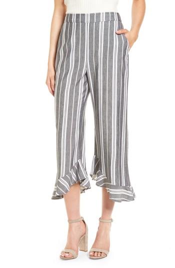 Women's Bp. Crop Ruffle Hem Pants - Black