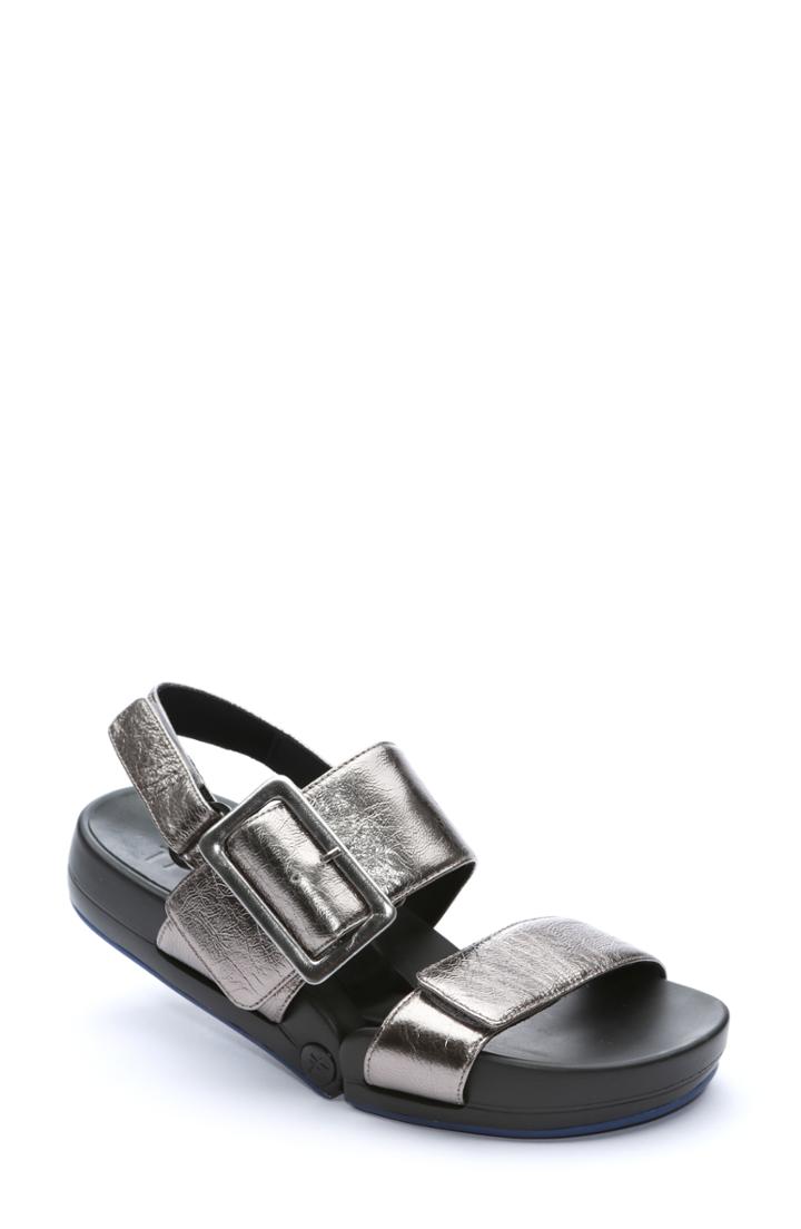 Women's Figs By Figueroa Figulous Buckle Sandal Eu - Metallic