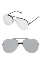 Women's Nem Aviator Sunglasses - Silver/ Dark Black