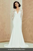 Women's Nouvelle Amsale Julianna Lace & Crepe Trumpet Gown, Size In Store Only - Ivory