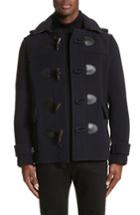 Men's Burberry Plymouth Wool Blend Duffle Jacket - Blue