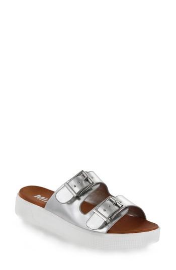 Women's Mia Venessa Platform Slide Sandal .5 M - Metallic