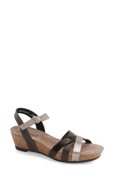 Women's Munro 'eden' Strappy Wedge Sandal .5 Ss - Black