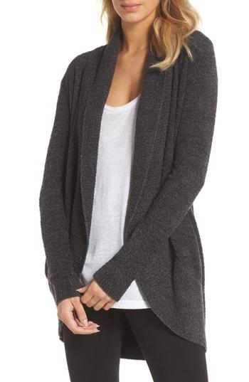 Women's Barefoot Dreams Cozychic Lite Circle Cardigan /small - Black