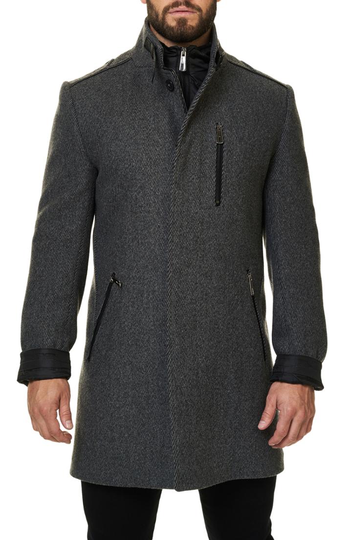 Men's Maceoo Captain Wool Blend Coat (s) - Grey