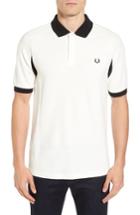 Men's Fred Perry Colorblock Pique Polo, Size - White