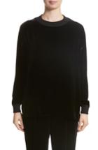 Women's Lafayette 148 New York Jansen Velvet Blouse, Size - Black