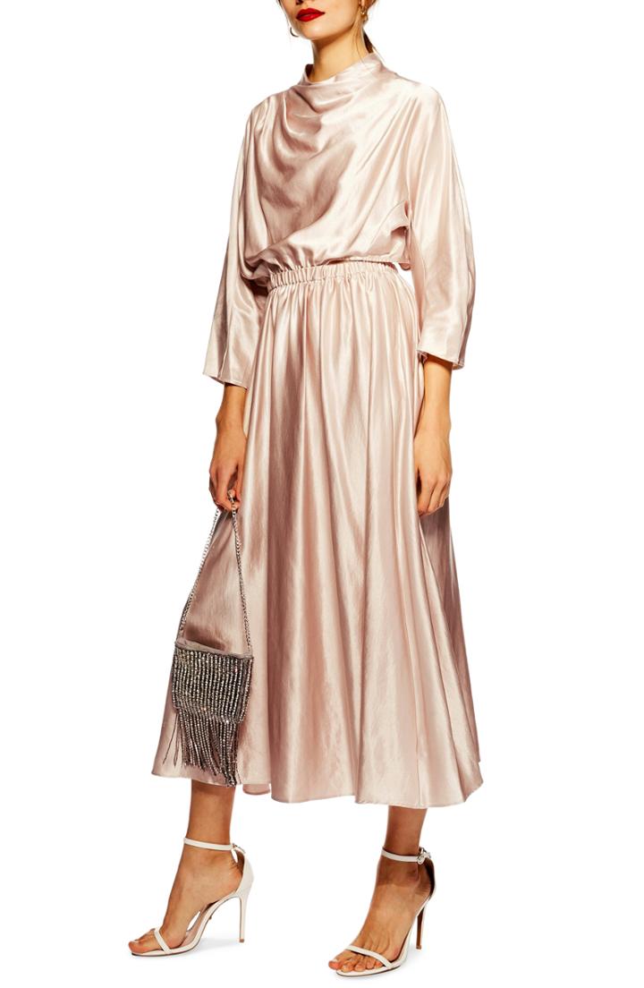 Women's Topshop Satin Maxi Dress Us (fits Like 0) - Ivory