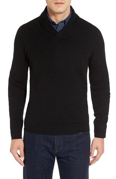 Men's Nordstrom Men's Shop Shawl Collar Cashmere Pullover