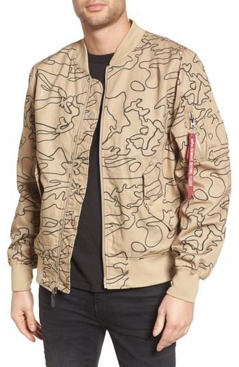 Men's Alpha Industries L-2b Diy Flight Jacket, Size - Beige