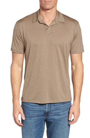 Men's Ibex 'cirrus' Merino Wool Jersey Polo - Brown