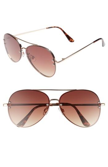 Women's Bp. 60mm Oversize Mirrored Aviator Sunglasses - Gold/ Brown