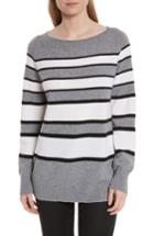 Women's Equipment Cody Stripe Cashmere Boat Neck Sweater - Grey