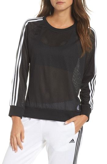 Women's Adidas Essentials Mesh Sweatshirt - Black