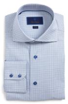 Men's David Donahue Trim Fit Check Dress Shirt - 34/35 - Grey