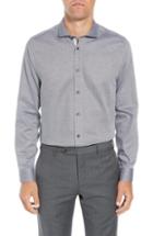 Men's Ted Baker London Brocco Modern Fit Geometric Dress Shirt .5 - Black