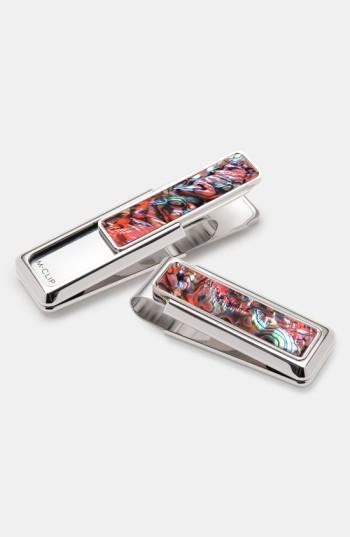 Men's M-clip Mother Of Pearl Inlay Money Clip - White