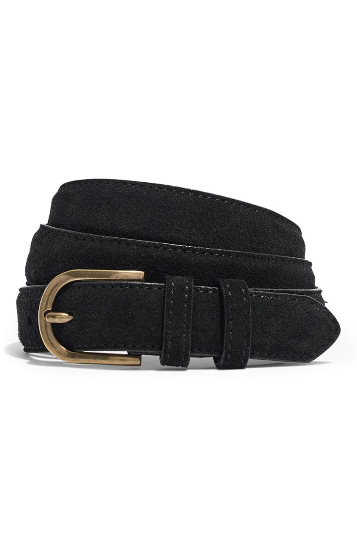 Women's Madewell Suede Belt - True Black