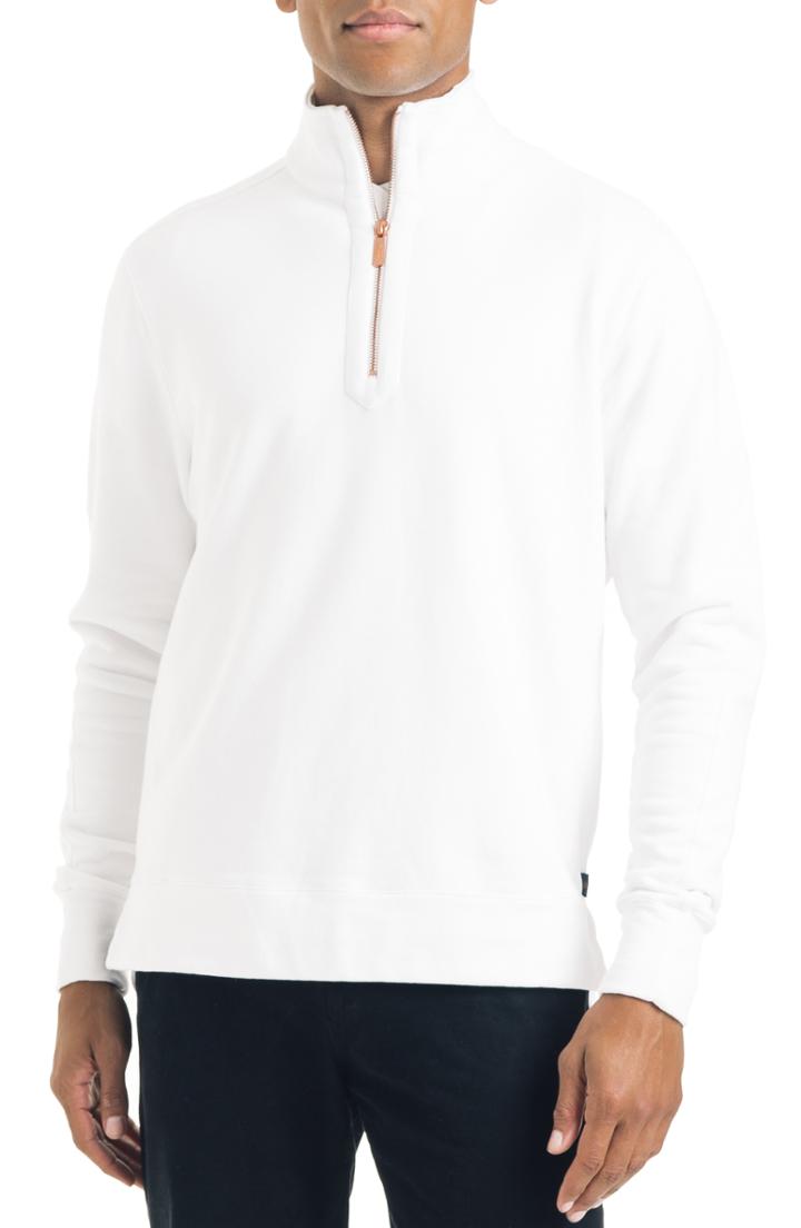 Men's Good Man Brand Pro Slim Fit Cotton Quarter Zip Pullover - White