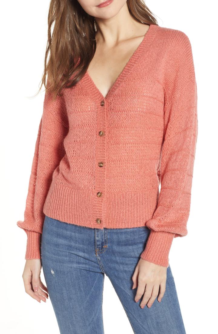 Women's Bp. Cozy Grandma Cardigan, Size - Coral