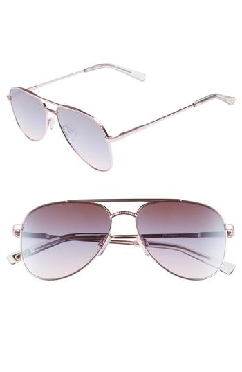 Women's Le Specs Kingdom 57mm Polarized Aviator Sunglasses - Rose Gold