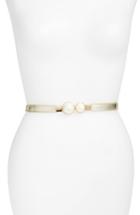 Women's Elise M. Tearose Imitation Pearl Stretch Belt, Size - Gold