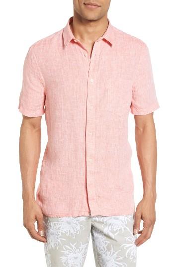 Men's French Connection Linen Chambray Shirt - Coral
