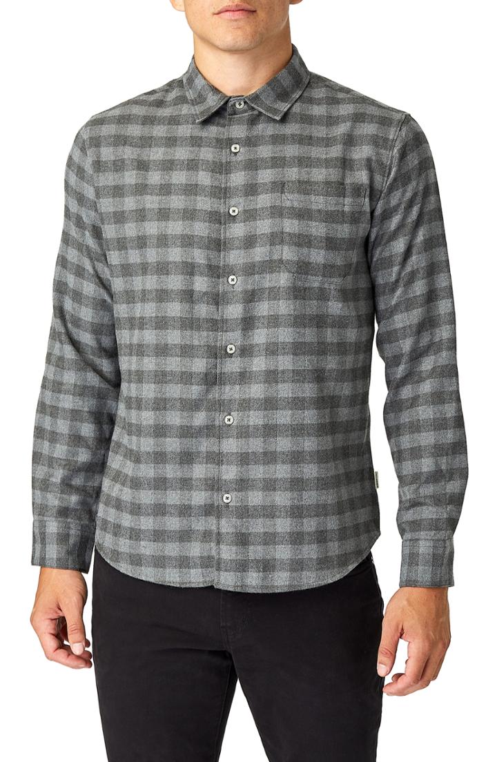 Men's 7 Diamonds Asher Trim Fit Flannel Shirt - Grey
