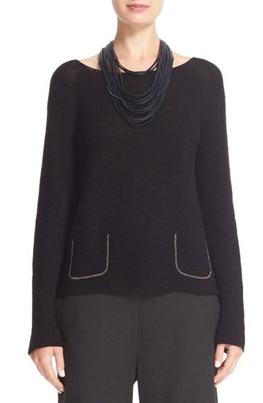 Women's Fabiana Filippi Beaded Faux Pocket Sweater