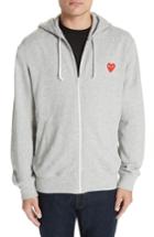 Men's Comme Des Garcons Play Zip Hoodie - Grey