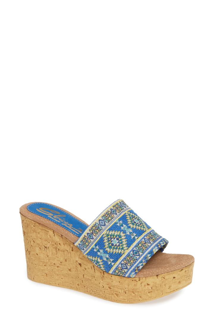 Women's Sbicca Orabela Platform Wedge Sandal B - Blue