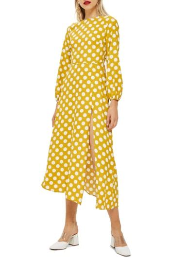 Women's Topshop Open Back Midi Dress Us (fits Like 0) - Yellow